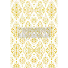 Cargar imagen en el visor de la galería, Transfer - DECOR TRANSFERS® – KACHA GOLD DAMASK – TOTAL SHEET SIZE