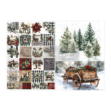 Cargar imagen en el visor de la galería, A4 Decoupage Fiber Pack – Farmhouse Frost – 2 sheets