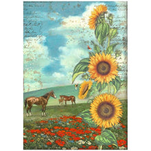 Cargar imagen en el visor de la galería, Paquete de 6 papeles arroz A4 backgrounds - Sunflower Art