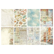 Cargar imagen en el visor de la galería, Paquete 8 Papeles de arroz A6 fondos - Art of Travelling
