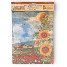 Cargar imagen en el visor de la galería, Paquete de 6 papeles arroz A4 backgrounds - Sunflower Art