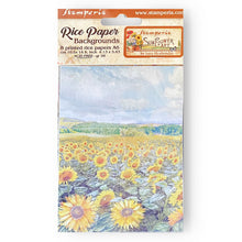 Cargar imagen en el visor de la galería, Paquete de 8 papeles arroz A6 backgrounds - Sunflower Art