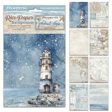 Cargar imagen en el visor de la galería, Paquete 8 Papeles de arroz A6 fondos - Silent Sea