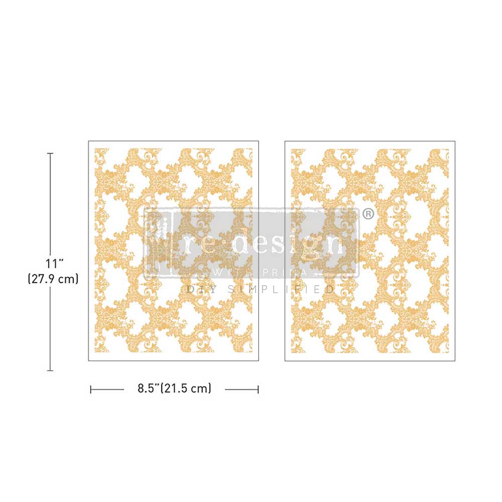 Transfer - Middy Foil Transfers® Kacha – Golden Lacework – 2 sheets,