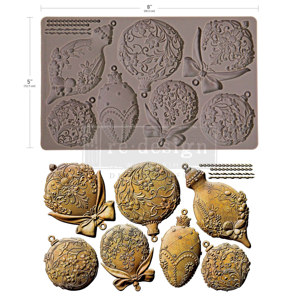 Molde Silicon – Decor Moulds® – Shimmering Holiday Ornaments