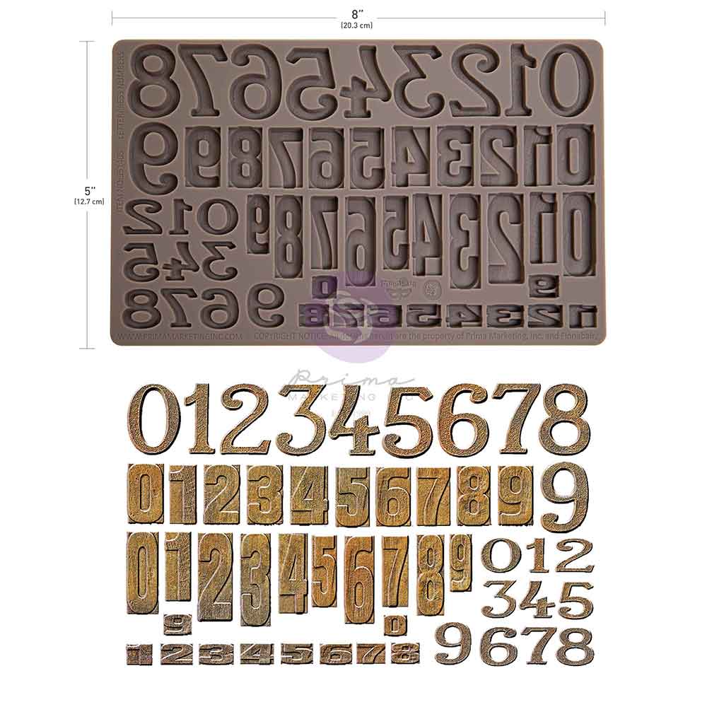 Molde Silicon – Finnabair Decor Moulds® – Letterpress Numbers