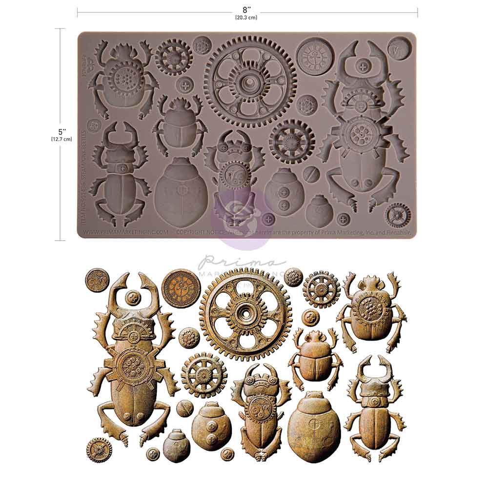 PRE-VENTA Molde Silicon – Finnabair Decor Moulds® – Steampunk Beetles