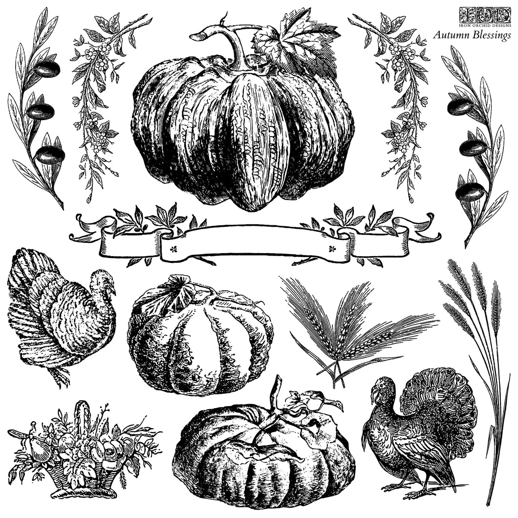 Sello IOD - Autumn Blessings 12x12 IOD Stamp™