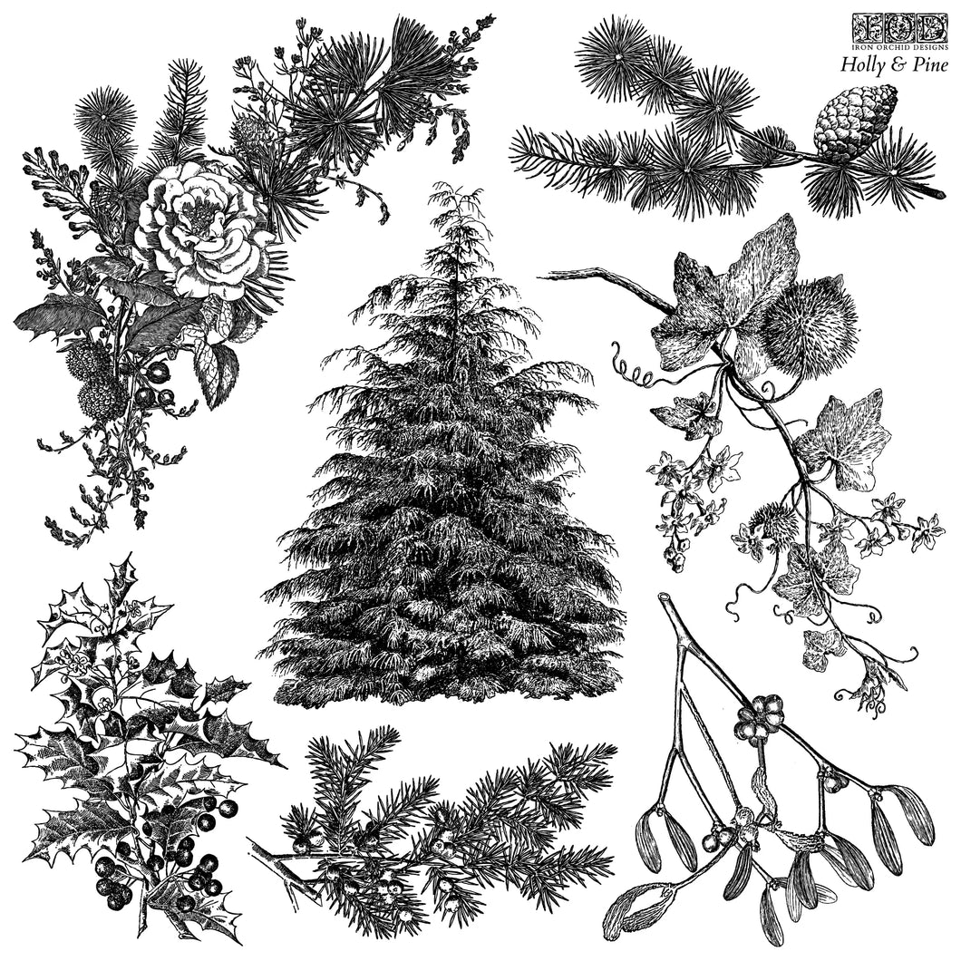 Sello IOD - Holly & Pine 12x12 IOD Stamp™