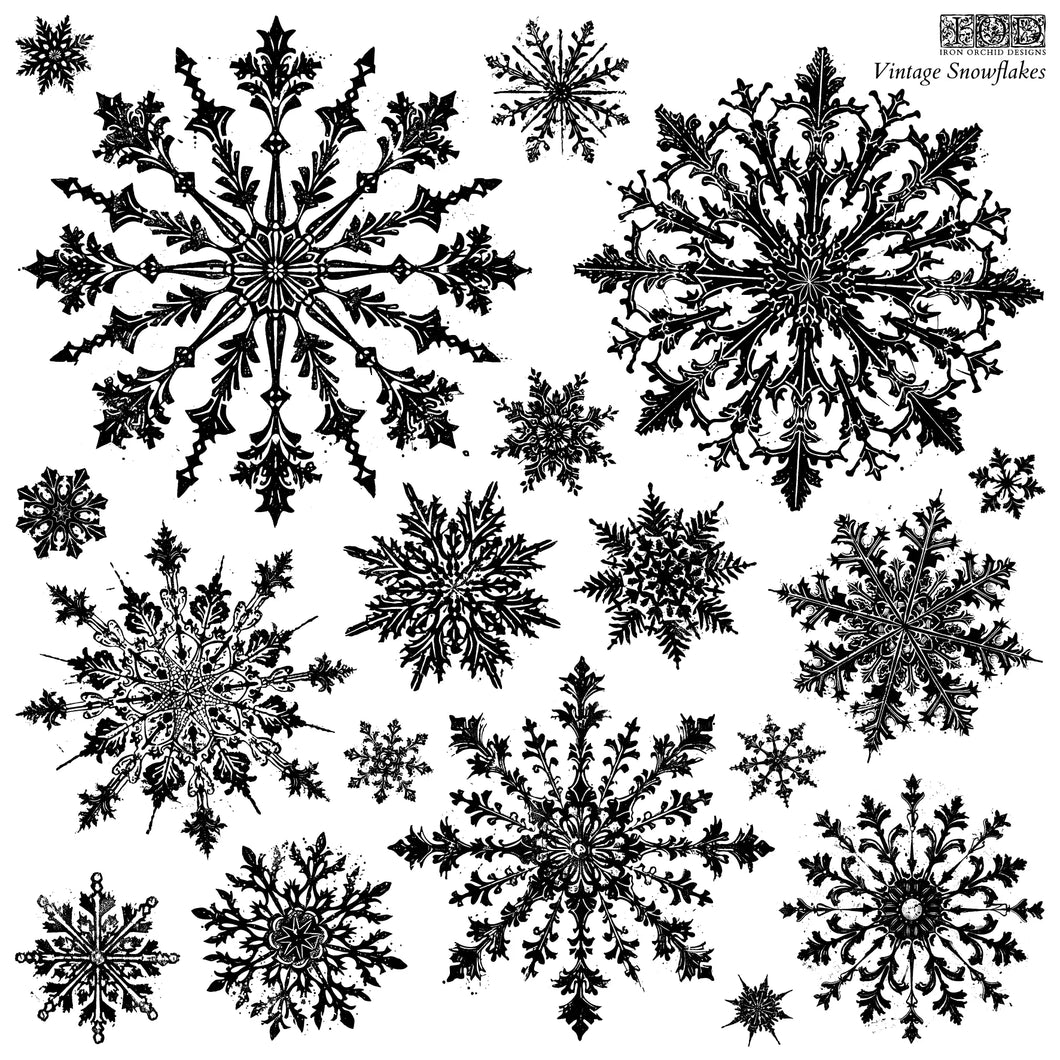 Sello - Vintage Snowflakes 12x12 IOD Stamp™