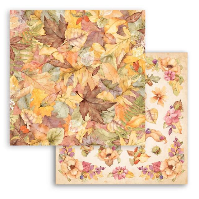 Papel Doble cara - Woodland leaves