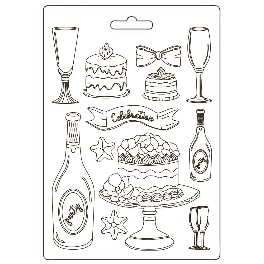 Molde Texturizador - Masquerade flut and cakes