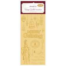 Vintage Golden Transfer cm 10 x 21 - Merry Christmas
