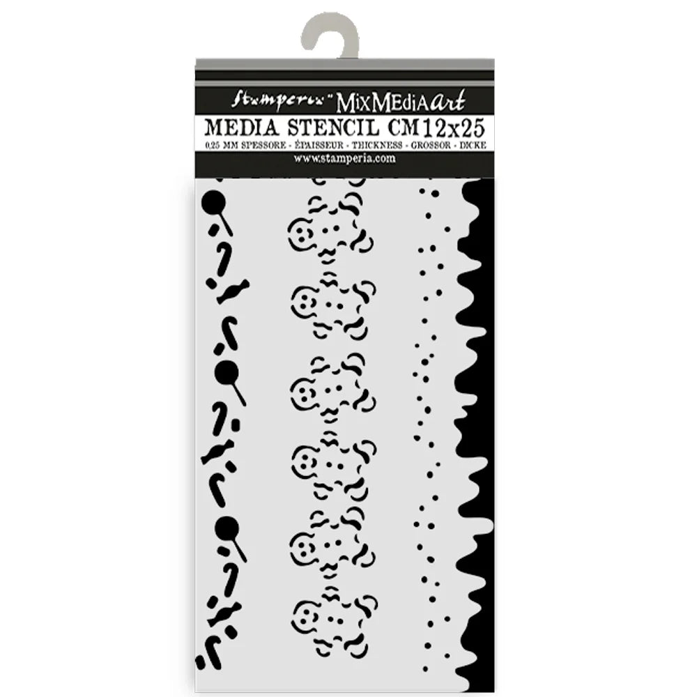 Stencil 12X25 cm - Candy Christmas stripes
