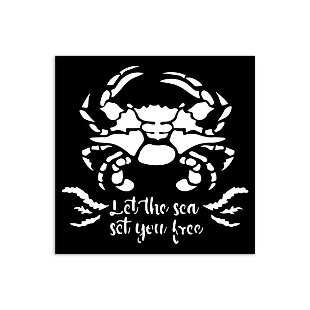 Stencil 12x12 cm - Silent Sea crab
