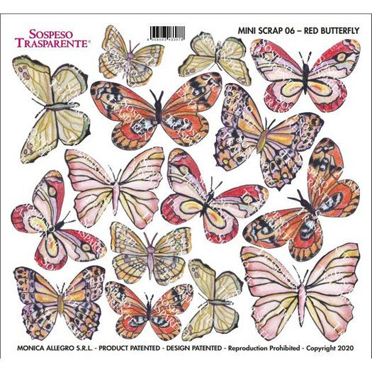 Sospeso Transparente Mini Scrap 06 Red Butterfly