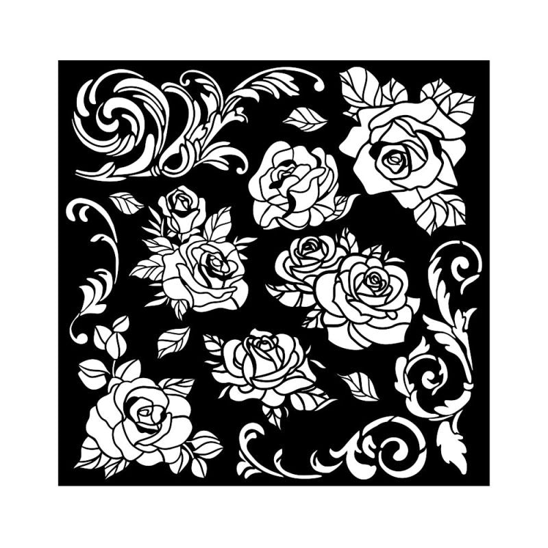 Stencil 18X18 - Shabby Rose rose pattern