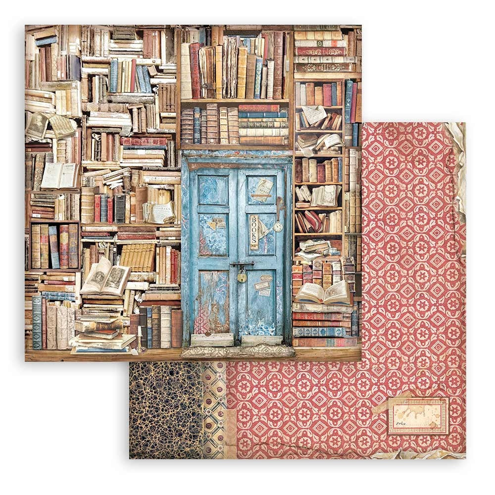 Papel doble cara - Vintage Library door