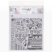 Cargar imagen en el visor de la galería, Texture Stencil 8x8 Typewriting. (Ciao Bella)
