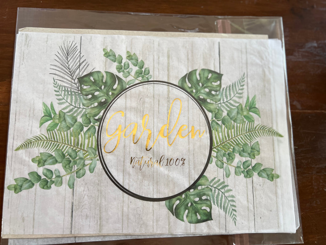 Papel Seda con Foil (tamaño carta) -  Garden
