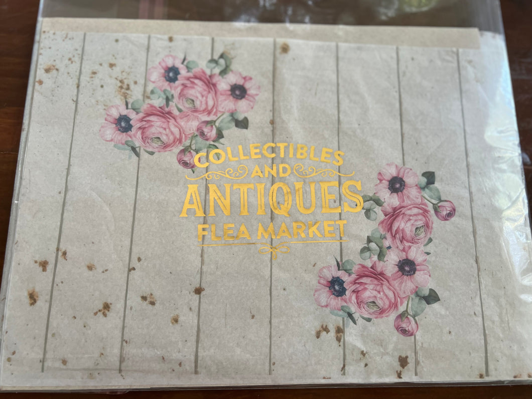 Papel Seda con Foil (tamaño carta) -  Antiques