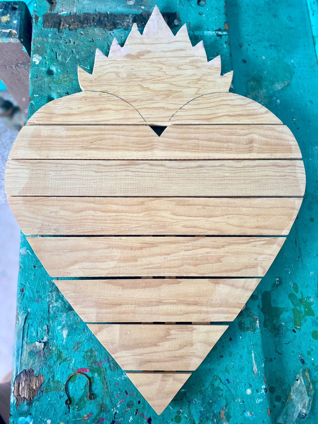 Retablo de madera - Corazón gigante