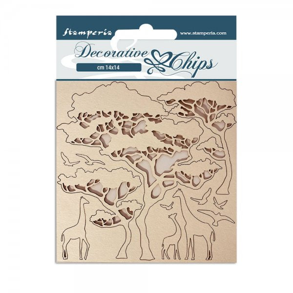Decorative Chip - Savana zebra y arbol